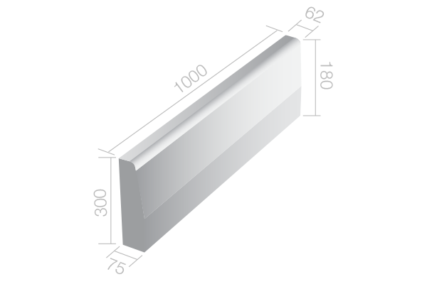 Vibro Catalogue - Barrier Kerb (fig 5A) - Deep Etched